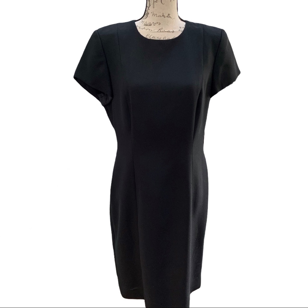 Talbots Black Short Sleeve Crepe Dress Size 12
